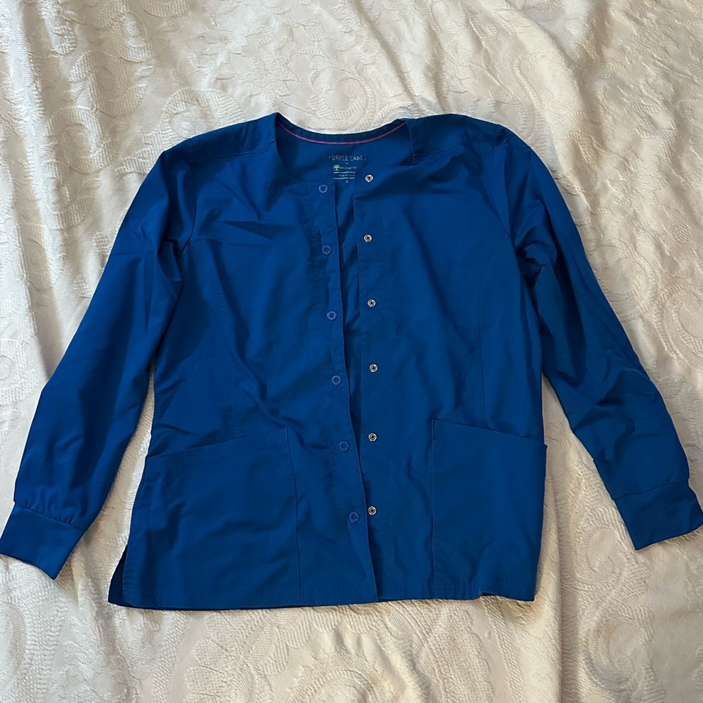 Blue scrub jacket